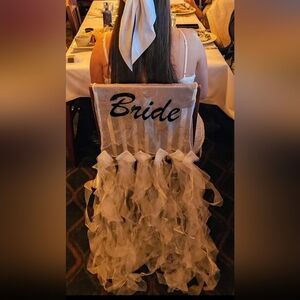 Bride chair cover for Bridal Showers or Bachelorette Parties